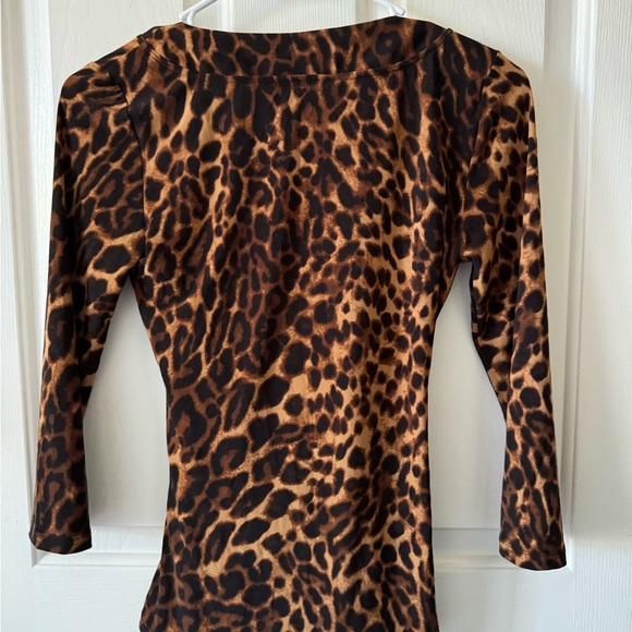 Lauren, XS, Leopard Print Top, Draped Front, NWOT - Picture 5 of 6